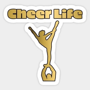 Cheer Life Design in Gold Sticker